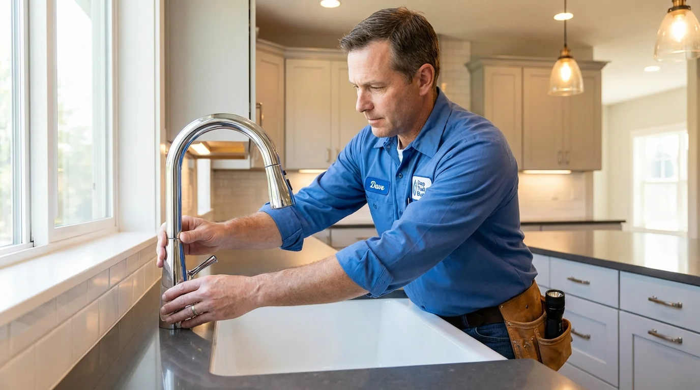 Kitchen faucet installation by Johns Plumbing LLC in Emory