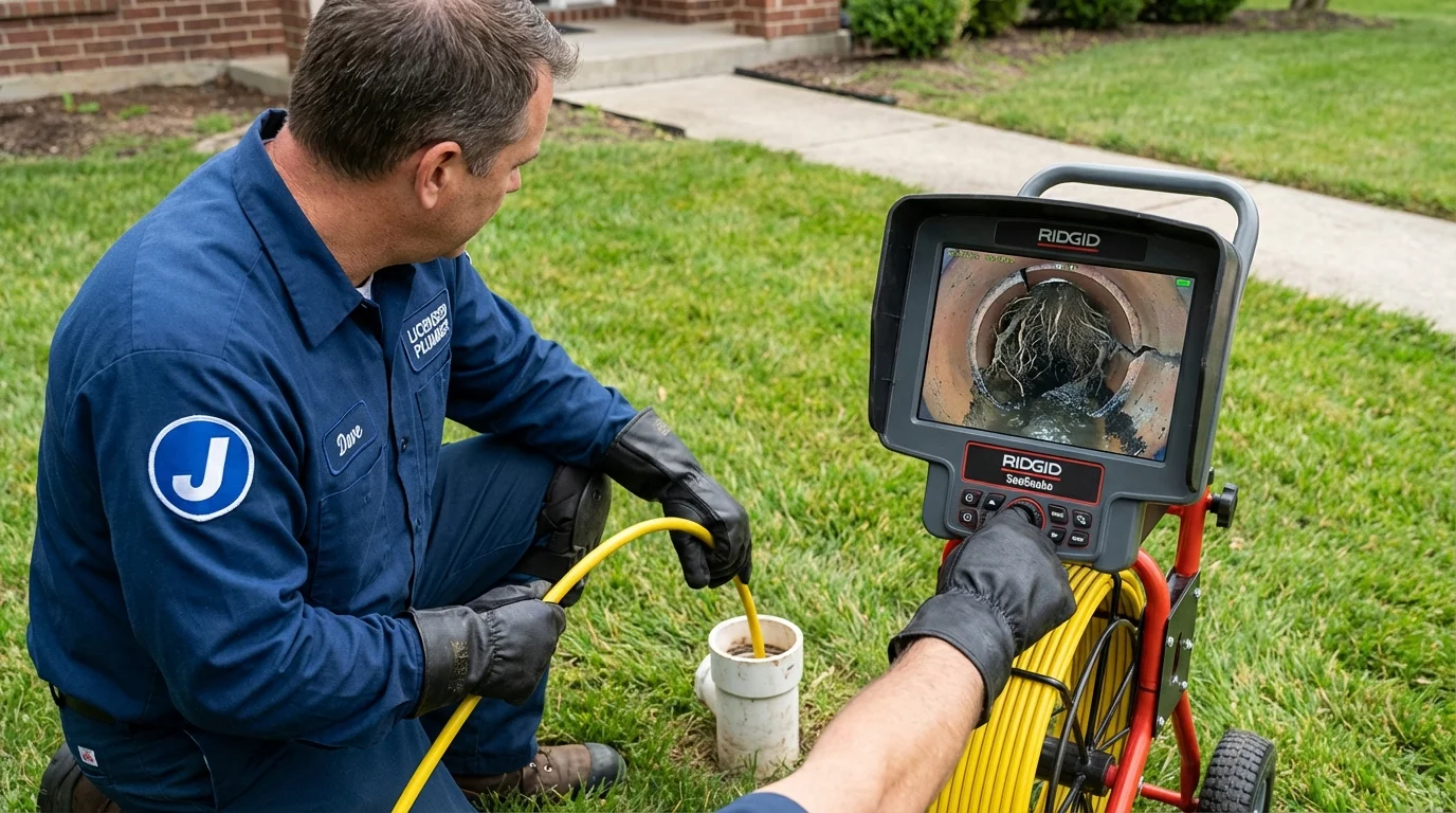 Sewer camera inspection being performed by Johns Plumbing LLC in Emory